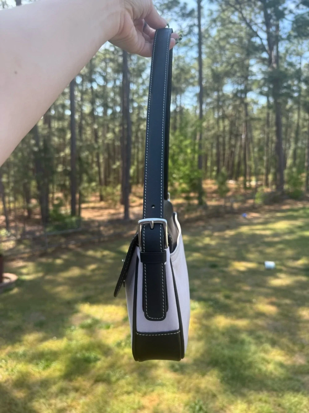 Coach Two-Tone Shoulder Bag in Black and Pink - Picture 4 of 7